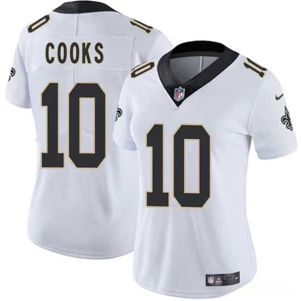 Women%27s New Orleans Saints #10 Brandin Cooks White 2025 Vapor Limited Stitched Jersey Dzhi